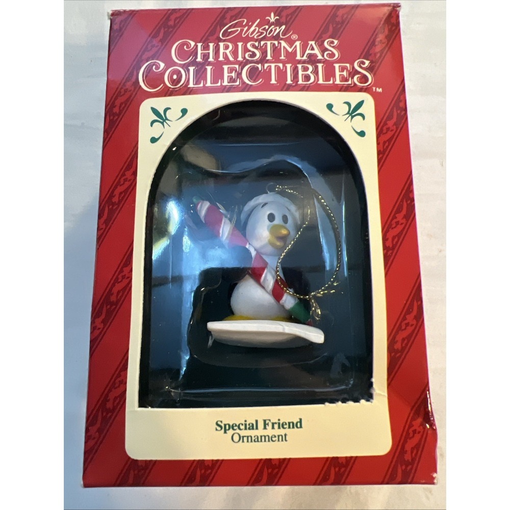 Special Friends'1994'Penguin Candy Cane-Gibson Christmas Collectibles Ornament